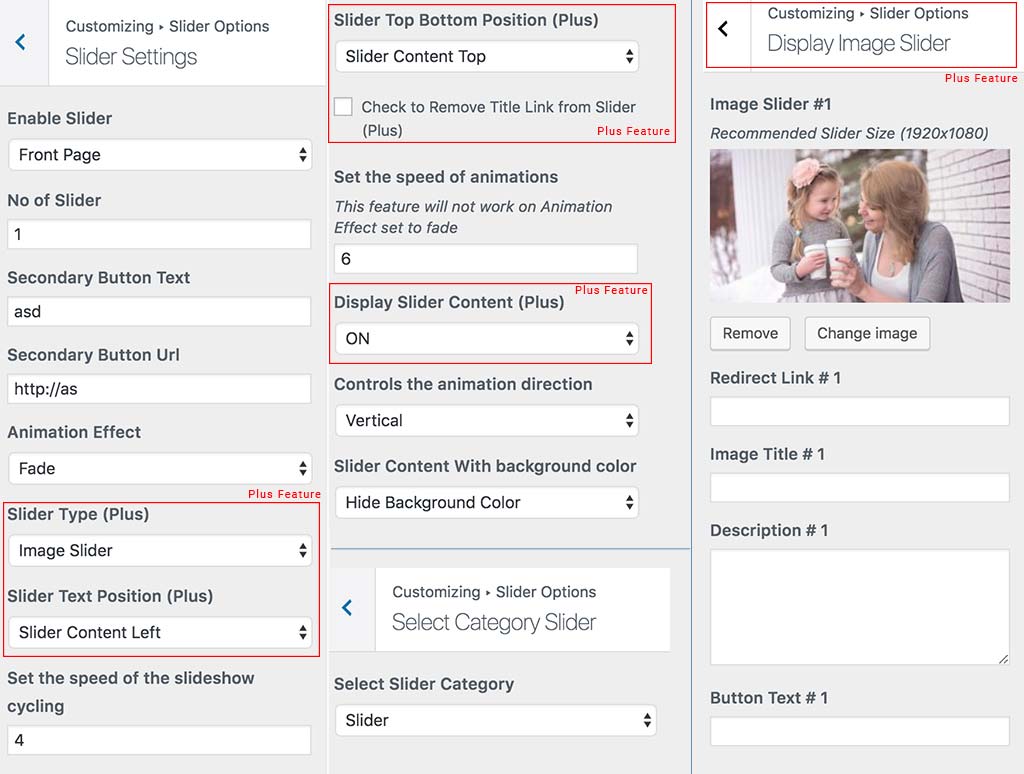 Excellent Slider Settings