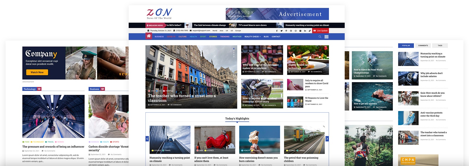 Zon Free Magazine WordPress Theme