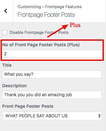 Frontpage Footer Posts